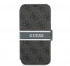 Guess PU 4G Printed Stripe Apple iPhone 13 Pro flip tok, szürke