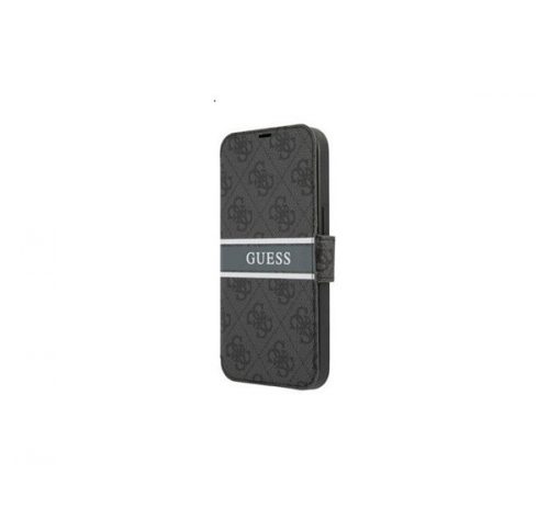 Guess PU 4G Printed Stripe Apple iPhone 13 mini flip tok, szürke