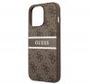 Guess PU 4G Printed Stripe Apple iPhone 13 Pro hátlap tok, barna