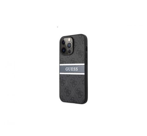 Guess PU 4G Printed Stripe Apple iPhone 13 Pro hátlap tok, szürke