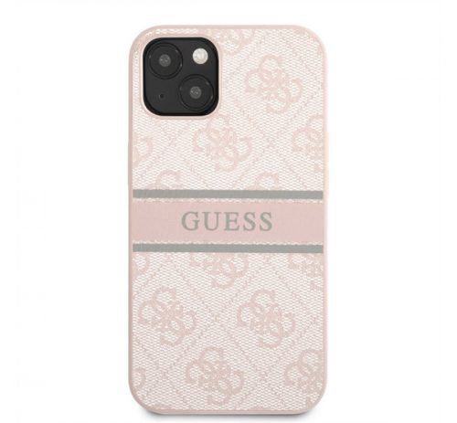 Guess PU 4G Printed Stripe Apple iPhone 13 mini hátlap tok, rózsaszín