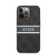 Guess PU 4G Printed Stripe Apple iPhone 13 Pro Max hátlap tok, szürke