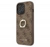 Guess PU 4G Ring Apple iPhone 13 Pro hátlap tok, barna