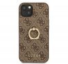 Guess PU 4G Ring Apple iPhone 13  hátlap tok, barna