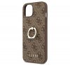 Guess PU 4G Ring Apple iPhone 13 mini  hátlap tok, barna