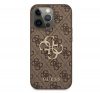 Guess PU 4G Metal Logo Apple iPhone 13 Pro hátlap tok, barna