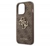 Guess PU 4G Metal Logo Apple iPhone 13 Pro hátlap tok, barna