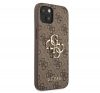 Guess PU 4G Metal Logo Apple iPhone 13 mini hátlap tok, barna