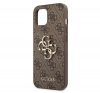 Guess PU 4G Metal Logo Apple iPhone 13 mini hátlap tok, barna