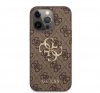 Guess PU 4G Metal Logo Apple iPhone 13 Pro Max hátlap tok, barna