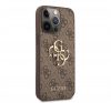 Guess PU 4G Metal Logo Apple iPhone 13 Pro Max hátlap tok, barna