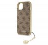 Guess 4G Charms Apple iPhone 13 hátlap tok, barna