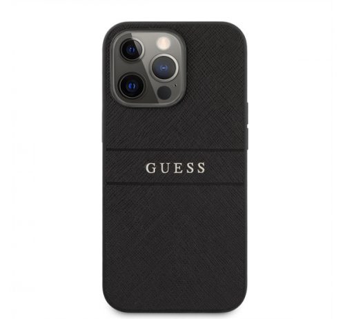 Guess PU Saffiano Apple iPhone 13 Pro bőr hátlap tok, fekete