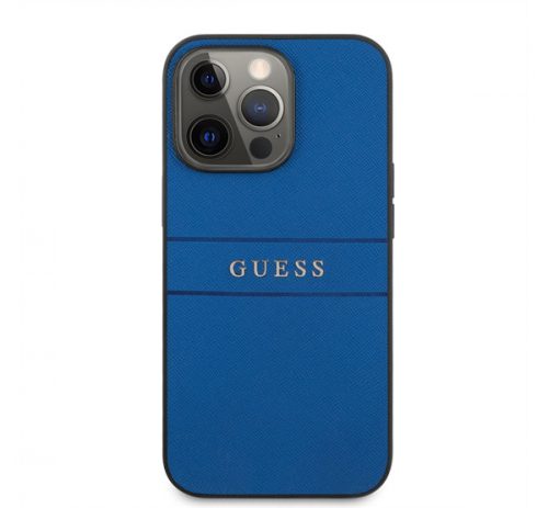 Guess PU Saffiano Apple iPhone 13 Pro Max bőr hátlap tok, kék