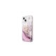 Guess TPU Big 4G Liquid Glitter Pink Apple iPhone 13 hátlap tok, átlátszó