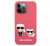 Karl Lagerfeld and Choupette Liquid szilikon hátlap tok Apple iPhone 13 Pro, piros