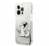 Karl Lagerfeld Liquid Glitter Choupette Eat hátlap tok Apple iPhone 13 Pro, ezüst