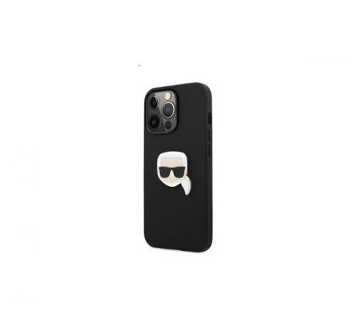 Karl Lagerfeld Head bőr hátlap tok Apple iPhone 13 Pro, fekete