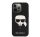 Karl Lagerfeld Head Saffiano bőr hátlap tok Apple iPhone 13 Pro, fekete