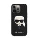 Karl Lagerfeld Head Saffiano bőr hátlap tok Apple iPhone 13 Pro, fekete