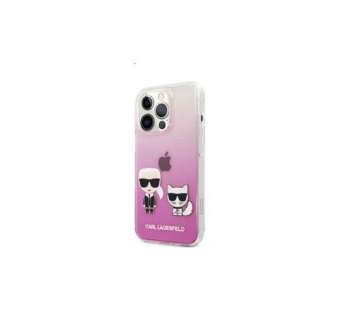 Karl Lagerfeld Karl and Choupette PC/TPU hátlap tok Apple iPhone 13 Pro, rózsaszín