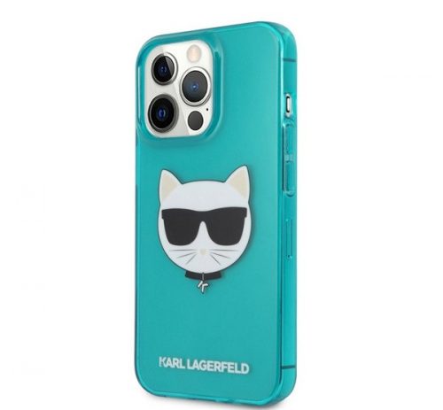 Karl Lagerfeld Choupette Head szilikon hátlap tok Apple iPhone 13 Pro, kék