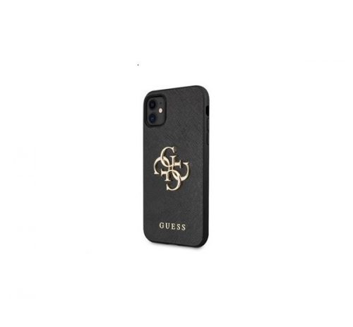 Guess PU Saffiano Big 4G Metal Logo Apple iPhone 11 hátlap tok, fekete