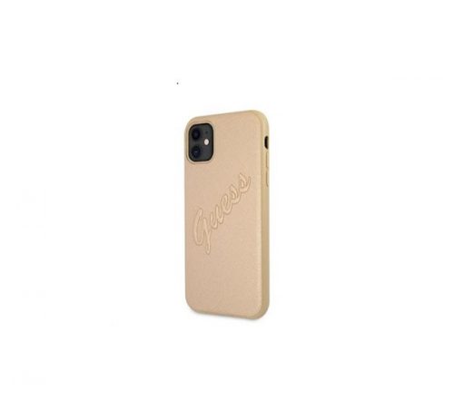 Guess PU Saffiano Vintage Script Apple iPhone 11 hátlap tok, arany