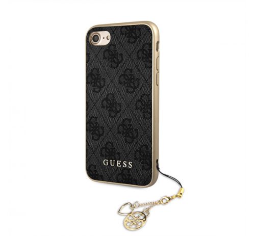 Guess 4G Charms Apple iPhone SE 2022/2020/8/7 hátlap tok, szürke