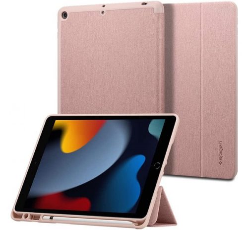 Spigen Urban Fit Apple iPad 10.2" oldalra nyíló tok, rozéarany