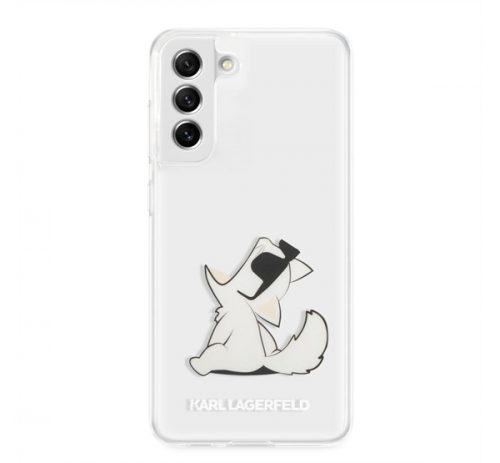 Karl Lagerfeld Choupette Eat hátlap tok Samsung Galaxy S21 FE 5G, átlátszó