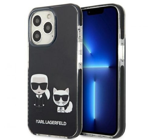 Karl Lagerfeld Karl and Choupette TPE hátlap tok Apple iPhone 13 Pro, fekete