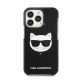 Karl Lagerfeld Choupette Head TPE szilikon hátlap tok Apple iPhone 13 Pro, fekete