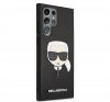 Karl Lagerfeld Head Saffiano bőr hátlap tok Samsung Galaxy S22 Ultra, fekete