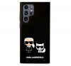 Karl Lagerfeld and Choupette Liquid szilikon hátlap tok Samsung Galaxy S22 Ultra, fekete