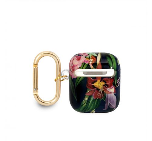 Guess Flower Print Apple Airpods tok, kék