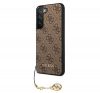 Guess 4G Charms Samsung Galaxy S22 hátlap tok, barna