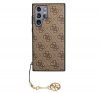 Guess 4G Charms Samsung Galaxy S22 Ultra hátlap tok, barna