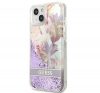 Guess Liquid Glitter Flower Apple iPhone 13 hátlap tok, lila