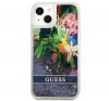 Guess Liquid Glitter Flower Apple iPhone 13 mini hátlap tok, kék