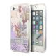 Guess Liquid Glitter Flower Apple iPhone SE 2022/2020/8/7 hátlap tok, lila