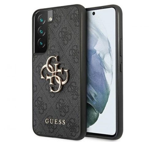 Guess PU 4G Metal Logo Samsung Galaxy S22 hátlap tok, szürke