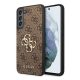 Guess PU 4G Metal Logo Samsung Galaxy S22+ hátlap tok, barna