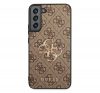 Guess PU 4G Metal Logo Samsung Galaxy S22+ hátlap tok, barna