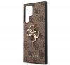 Guess PU 4G Metal Logo Samsung Galaxy S22 Ultra hátlap tok, barna