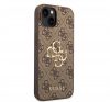 Guess PU 4G Metal Logo Apple iPhone 14 hátlap tok, barna