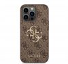 Guess PU 4G Metal Logo Apple iPhone 14 Pro hátlap tok, barna