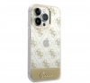 Guess Peony Glitter Script Logo Apple iPhone 14 Pro hátlap tok, arany