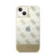 Guess Peony Glitter Script Logo Apple iPhone 14 hátlap tok, arany