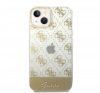 Guess Peony Glitter Script Logo Apple iPhone 14 Plus hátlap tok, arany